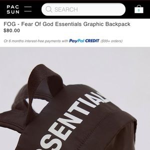 fog essentials graphic backpack